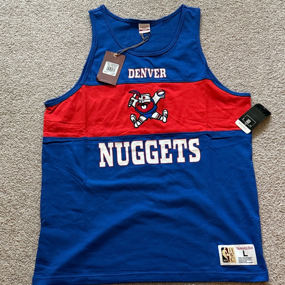 Mitchell & Ness Denver Nuggets Blue and Red Tank sz Large